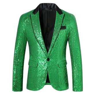 Generic Mens Sequin Jacket Glitter Suit Shiny New Years Eve Party Blazer Carnival Costume 70s 80s Fancy Dress Costumes Wedding Festive Rave Outfit