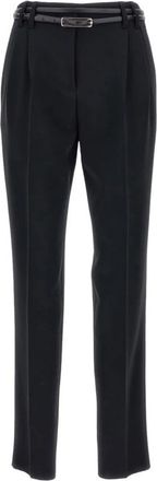 Max Mara Gisella Broeken - Dames - Slim Fit Broeken - Zwart - S - Leer - Broeken