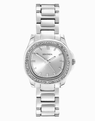 Sekonda Octaire TV - Orologio a lancette da donna da 30 mm argento con cinturino argento