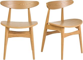 Miliboo Sillas Escandinavas De Madera Clara (paquete De 2) Walford