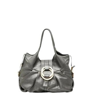 Bulgari Pre-owned Chandra Handtas - Dames - Pre-owned - Grijs - Maat: ONE Size Leer