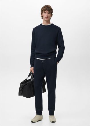 Mango Jogger cotone vita elasticizzata navy - Uomo - XXL - MANGO MAN