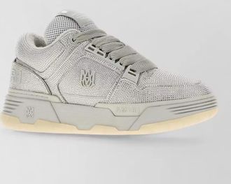 Amiri suede leather crystal low-top sneakers
