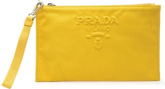 Prada Pre-owned Prada Embossed Logo Canvas Wristlet Clutch Unisex CGCMKPLFU3F3PD8B