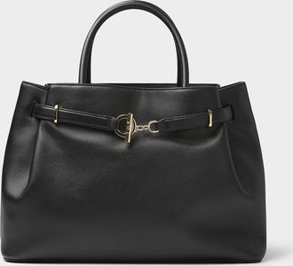 Lauren Ralph Lauren Womens Toggle and ring pebbled leather bag