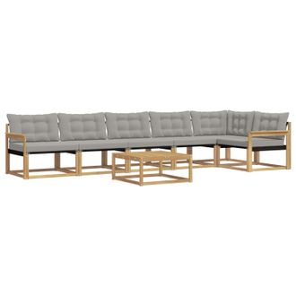 vidaXL Conjunto De Sof&aacute;s De Exterior 7 Pcs Blanco Y Gris Claro Vidaxl