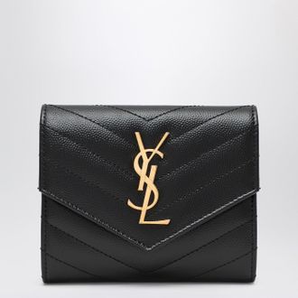 Saint Laurent Tri-fold Cassandre wallet black