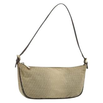 Fendi Pre-owned Zucchino Canvas Hand Bag - Dames - Pre-owned - Beige - Maat: ONE Size Leer