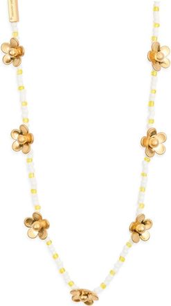 Marc Jacobs Daisy Beaded Station Necklace in Gold/yellow at Nordstrom