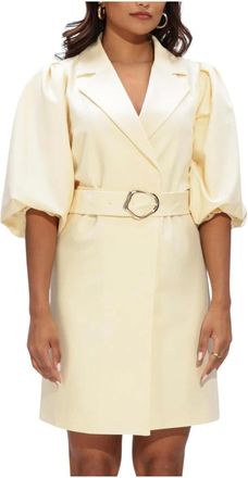 Notre-V Kleedjes, Dames, Beige, S, Leer, Nv-Henny Mini Jurk
