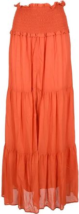 Dondup Long Chiffon Skirt Slit - Orange