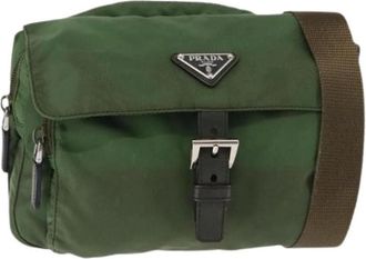 Prada Pre-owned Vintage Nylon Cross Body Bag - Dames - Vintage Schoudertas - Groen - ONE Size - Nylon - Vintage