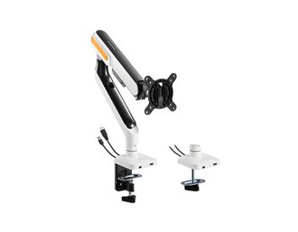 OEM Soporte Para Monitor Con Resorte, Negro, Dos Puertos Usb, Brazo Con Resorte, Hdwr Plateado Solidhand-es01u