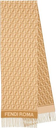 Fendi Winter Scarves, female, Brown, Size: ONE SIZE FF Scarf