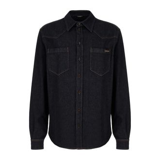 Dolce & Gabbana Casual Shirts, male, Blue, XL, Casual Shirt with Cotton Blend