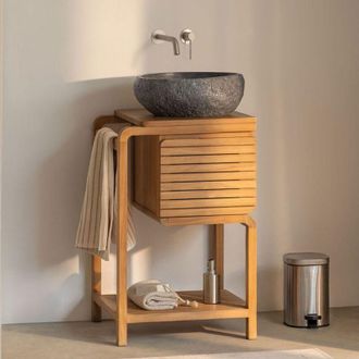 Sklum Conjunto De Mueble De Ba&ntilde;o En Madera De Teca Bradley Sklum