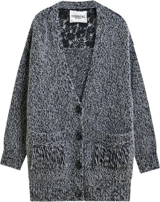 Essentiel Cardigan con inserti in pizzo - Nero