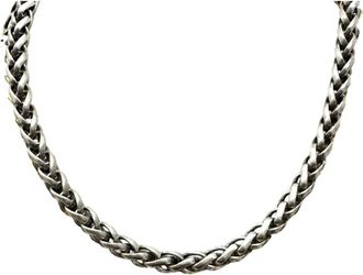 Yochi NY Womens Thick Wheat Chain Necklace In Silver