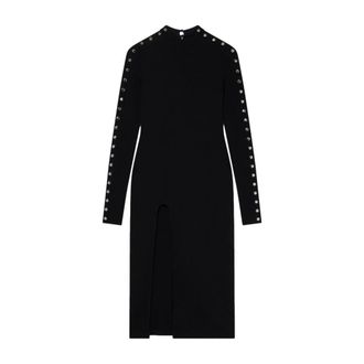 Stella McCartney Midi Dresses, female, Black, S, Studded Knit Dress