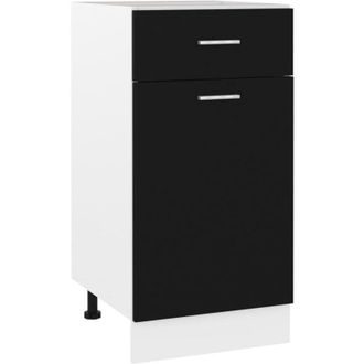 vidaXL Drawer Bottom Cabinet Lyon Black 40x46x81.5 cm Engineered Wood Vidaxl