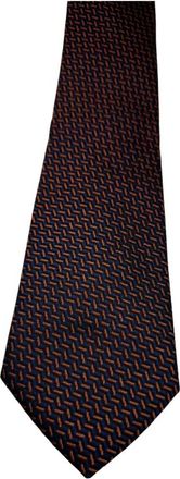 Missoni Zijden Stropdas Microfantasia Blauw Oranje - unisex - Stropdassen - Bruin - ONE Size - Accessoires