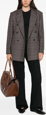 Tagliatore Grey Check Wool Blazer - Grey
