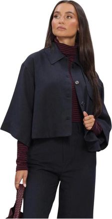 Ruby Tuesday Clendeau Poncho Shirt Top - Dames - Jassen - Blauw - Maat: M Viscose