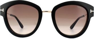 Tom Ford Zonnebril 0574 MIA 01T Glanzend Zwart Bordeaux Verloop