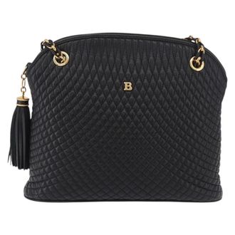 Bally Vintage Chain Quilted Leather Leather Shoulder Bag Bag (Pre-Owned)