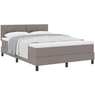 vidaXL Box Spring Bed with Mattress Taupe 160 x 200 cm Fabric vidaXL