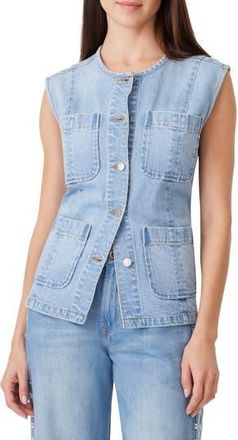 Habitual Collarless Denim Vest in Fjord at Nordstrom Rack, Size X-Small