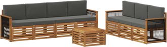 vidaXL Juegos De Sof&aacute;s 8 Uds. Madera De Acacia S&oacute;lida Vidaxl