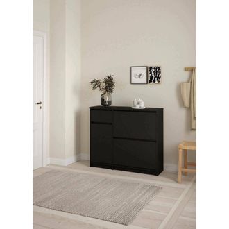 Dmora Zapatero Maxime, Zapatero, Armario De Entrada Multiusos, Zapatero, 109x32 H93 Cm, Negro - Dmora