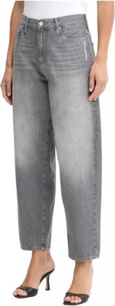 Karl Lagerfeld Ikon Barrel-Leg Jeans - Dames - Loose Fit Jeans - Grijs - W28 - Katoen - Jeans