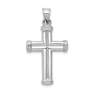 Diamond2Deal 14k White Gold Hollow Cross Pendant