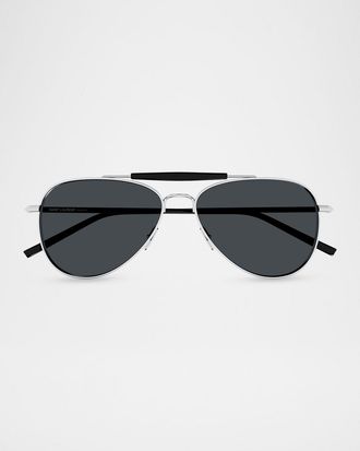 Saint Laurent Men & apos;s SL 864-002 Metal Aviator Sunglasses