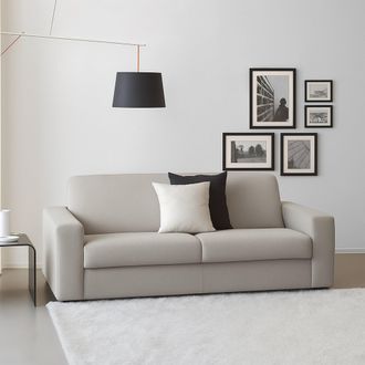 Dmora Talamo Italia - Sof&aacute; Fijo Selene, Sof&aacute; De 2 Plazas, 100% Made In Italy, Sof&aacute; Sala De Estar, En Tela Acolchada, Con Reposabrazos Delgados, Cm 160x95h90