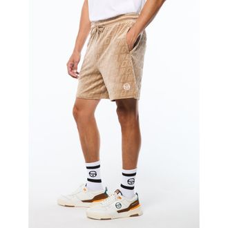 Sergio Tacchini Bandiera Debossed Velour Short in Humus at Nordstrom, Size Xxx-Large