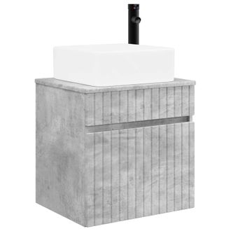 vidaXL Vanidad De Lavabo Montada En La Pared Gris Hormig&oacute;n Vidaxl