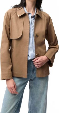 Joseph Ribkoff Twill Short Trench Jacket In Tigers Eye