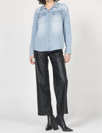 Dear John Denim Star Denim Shirt In Light Wash