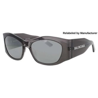 Balenciaga Ladies Grey Rectangular Sunglasses BB0329S003R