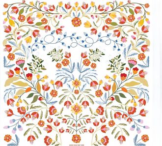 Jessie Zhao Womens Porcelain Jardin Double Sided Silk Scarf In Multi