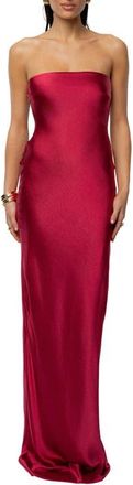 JLUXLABEL Regal Rising Corset Back Strapless Satin Gown in Red at Nordstrom, Size X-Large