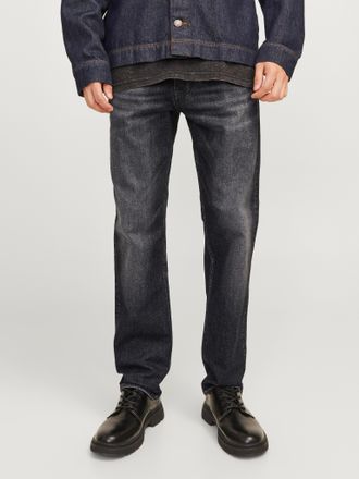 Jack & Jones Regular-fit-Jeans JACK & JONES JJICLARK JJVINTAGE CB 05, Herren, Gr. 31, L&auml;nge 34, schwarz (schwarz denim), Denim/Jeans, Obermaterial: 98% Baumwolle, 