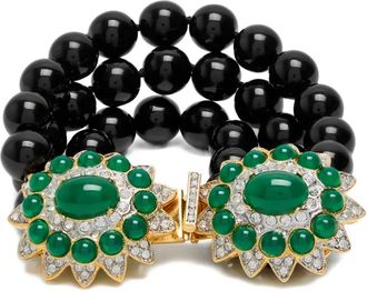 Kenneth Jay Lane beaded bracelet - Gold