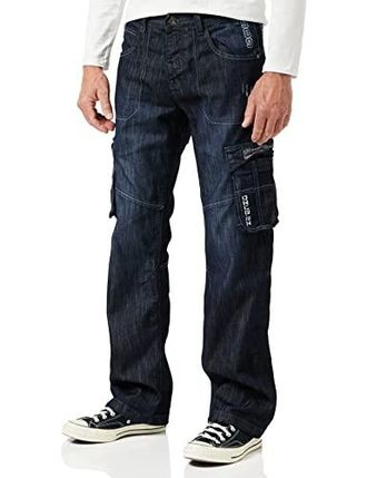 Jean Droit Homme Enzo - Coupe Régulière, Tailles UK 28 à 42, Avec Ceinture