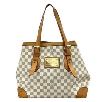 Louis Vuitton Pre-owned Tote Bags, female, Beige, Size: ONE SIZE Pre-owned Hampstead Damier Azur Tote bag