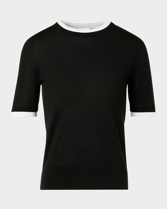 Akris Layered Short-Sleeve Knit Sweater