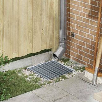 vidaXL Vidaxl Grata Argento 40 X 40 X 2 Cm Acciaio Zincato A Caldo
